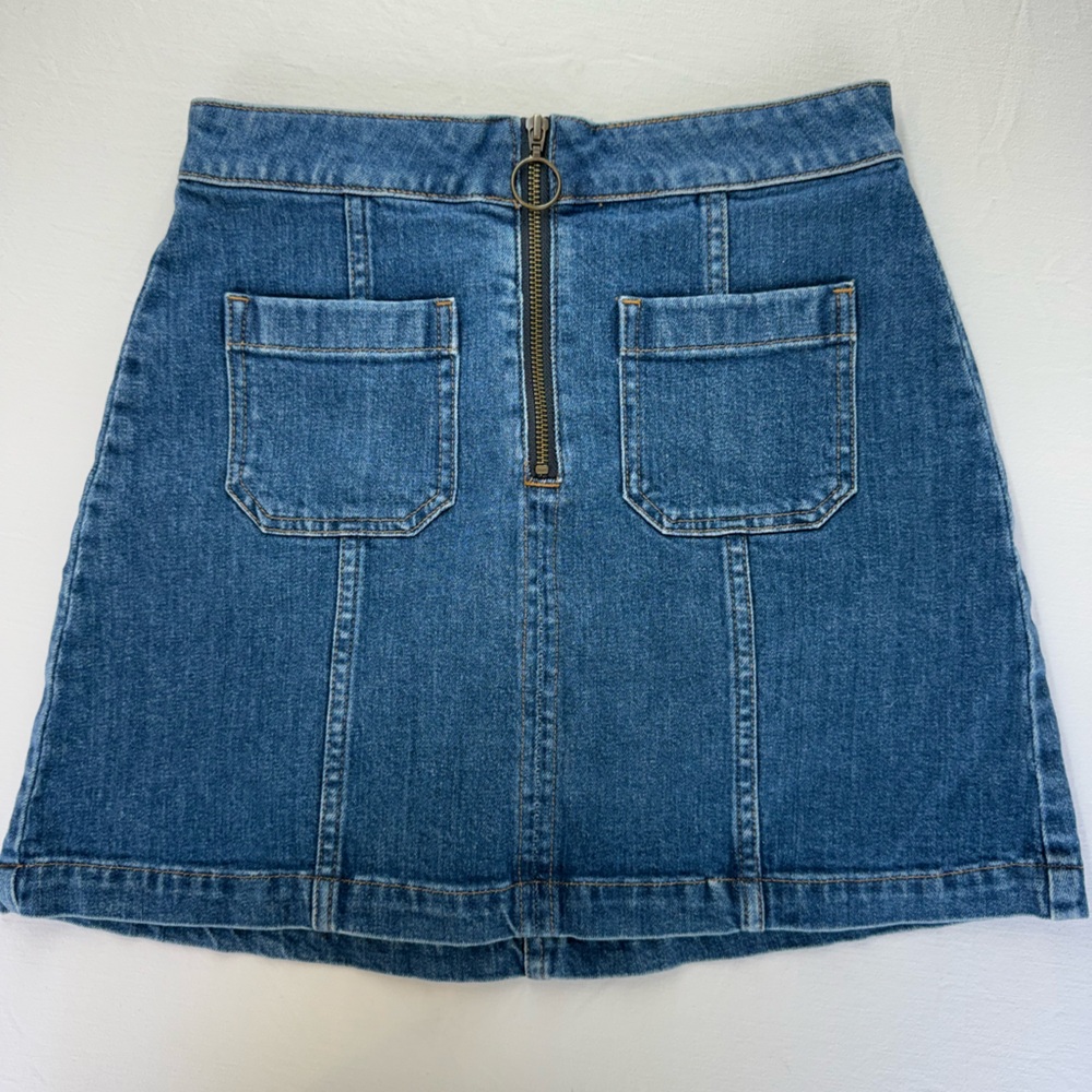 Madewell Zip Denim Jean A-line Skirt with Pockets Style G5457 size 27